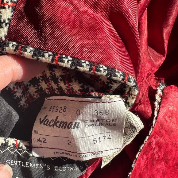 Vintage Jackman Black and White Checkered Sport Coat - Picture 7 of 7